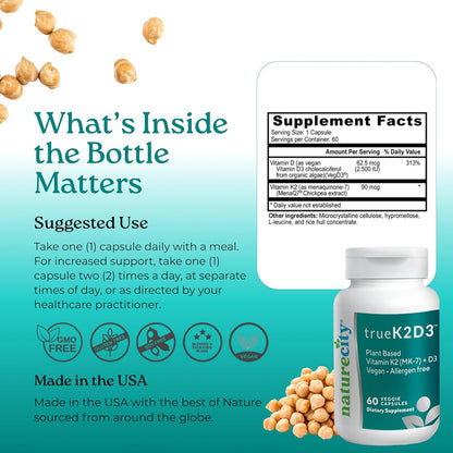 NatureCity TrueK2D3 – Plant-Based Vitamin D3 – Premium K2: Features MenaQ7, a well‑researched form of vitamin K2 – Image 7