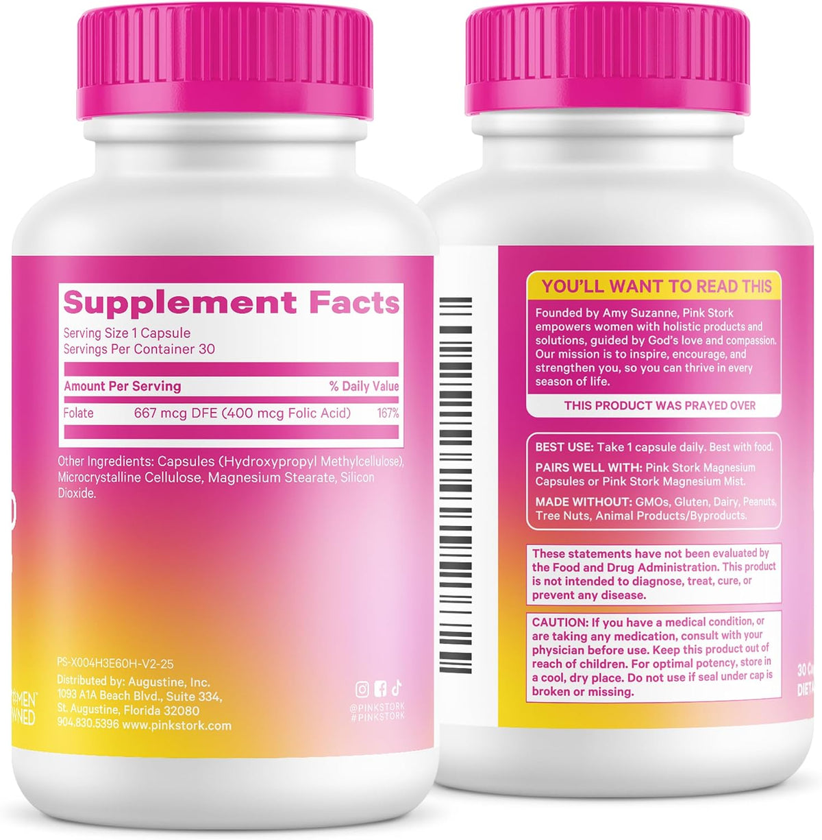 Pink Stork Folic Acid Supplement for Women – 400mcg, 30 Capsules | Daily Vitamin B9, Prenatal & Fertility Support, Supports Red Blood Cell Formation & Energy, Vegetarian - görsel 9