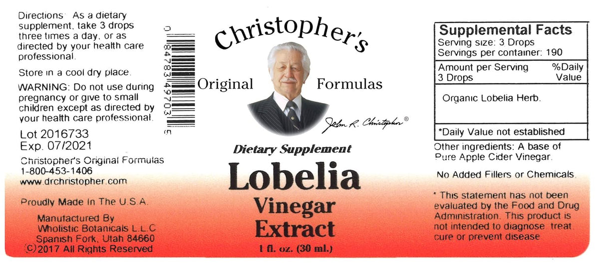 Lobelia Extract - Vinegar Based - Dr. Christopher's Original Formulae (30 ml) - görsel 4