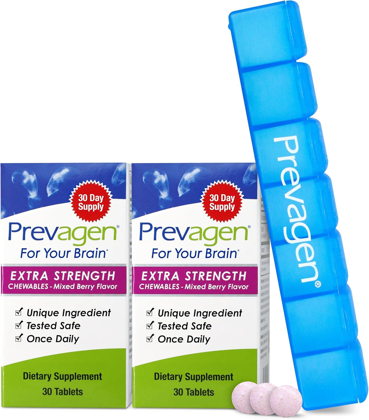 Prevagen Extra Strength Mixed Berry Chewables - 60 Tablets (2-Month Supply) - görsel 1