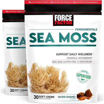 Force Factor Sea Moss Soft Chews – Irish Sea Moss Supplement, Immunity & Digestive Support, Non-GMO, Gluten-Free, 30 Chews
