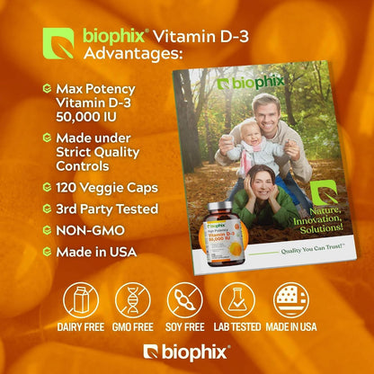 biophix Vitamin D3 10,000 IU High-Potency 120 Softgels