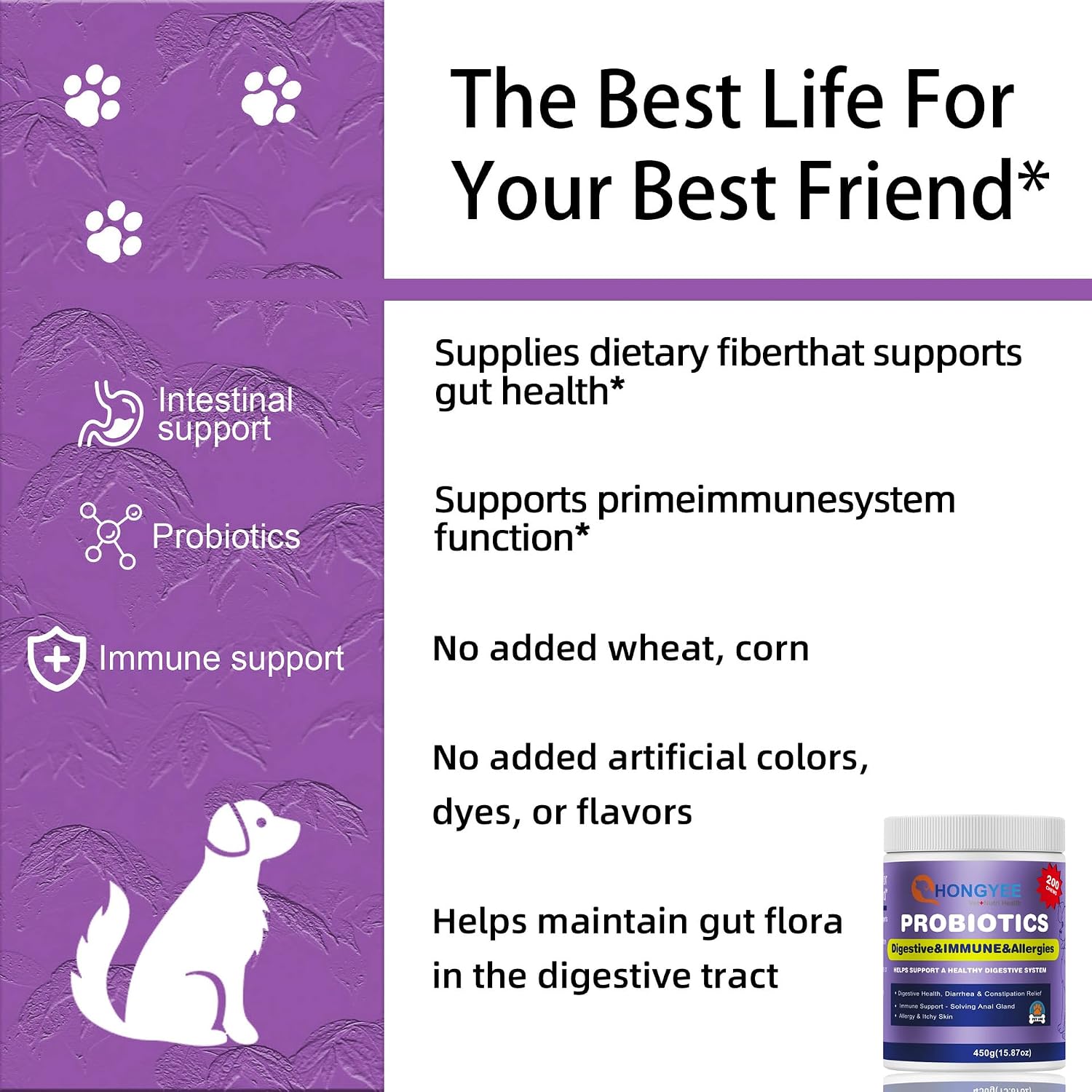 Probiotics for Dogs 200 Chews - Enzymes and Gut Support with Papaya, Pumpkin, and Krill Oil - Vet Approved - görsel 5