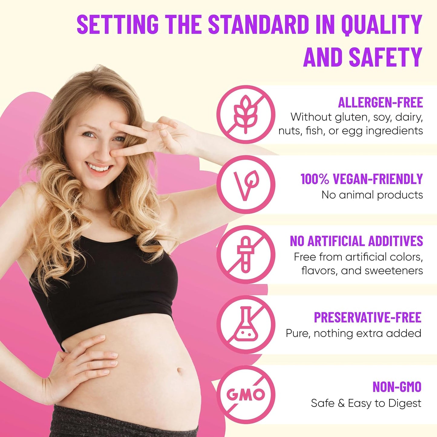Mama's Select Prenatal Vitamins for Women – Allergen-Free, MTHFR Friendly, Methylated Folate & B Vitamins, Easy to Digest, Supports Maternal & Foetal Health, Once Daily, Vegan, No Biotin - görsel 7