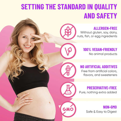Mama's Select Prenatal Vitamins for Women – Allergen-Free, MTHFR Friendly, Methylated Folate & B Vitamins, Easy to Digest, Supports Maternal & Foetal Health, Once Daily, Vegan, No Biotin