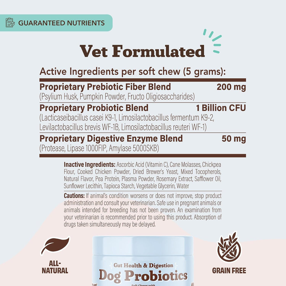 Natural Dog Company Probiotics for Dogs – Dog Probiotic Chews with 1B CFU, Canine-Specific Microencapsulated Strains, Prebiotics & Enzymes for Digestive Health, Stool Quality & Immune Support, 45 Chews - görsel 8