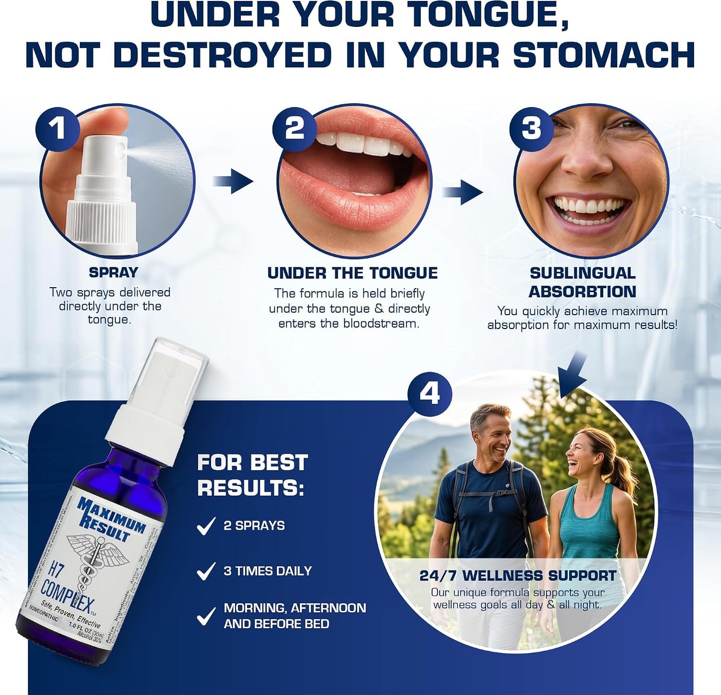 H7 Complex Homeopathic Sublingual Spray for Vitality – 3-Month Supply - görsel 3