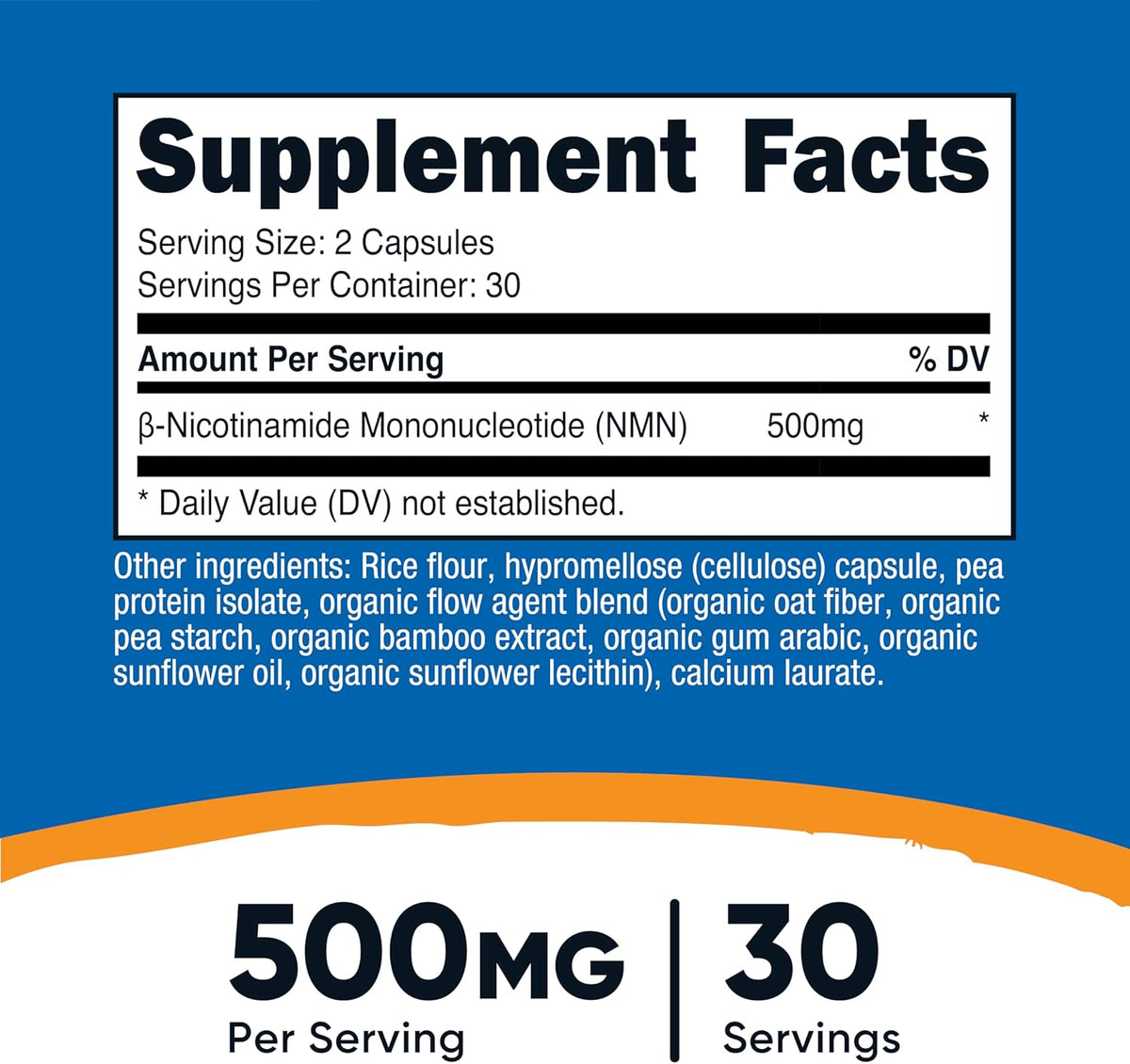 Nutricost NMN (Nicotinamide Mononucleotide) 500mg, 60 Capsules – Vegetarian Friendly, Gluten-free, Non-GMO - görsel 2