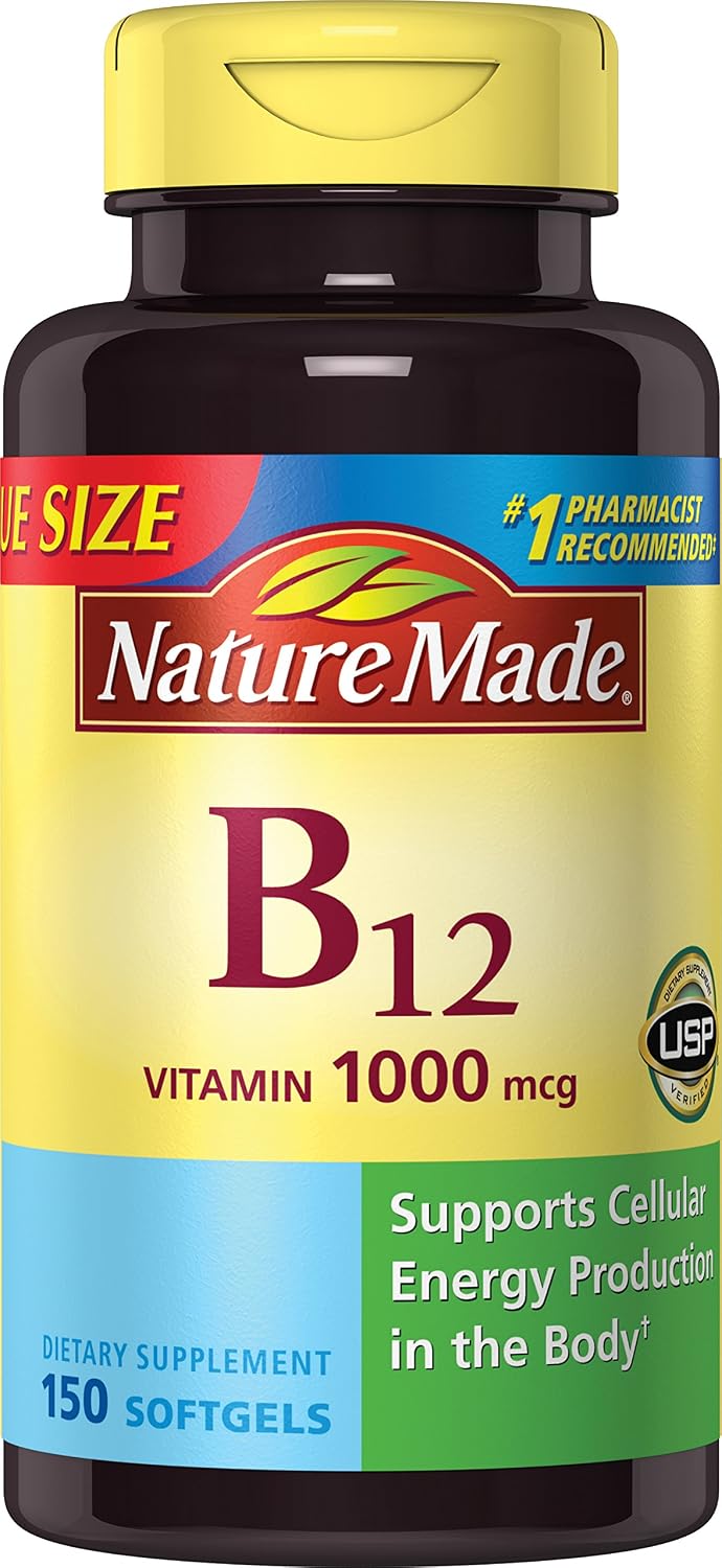 Nature Made Vitamin B12 1000 mcg Softgels, 150 Count - görsel 1