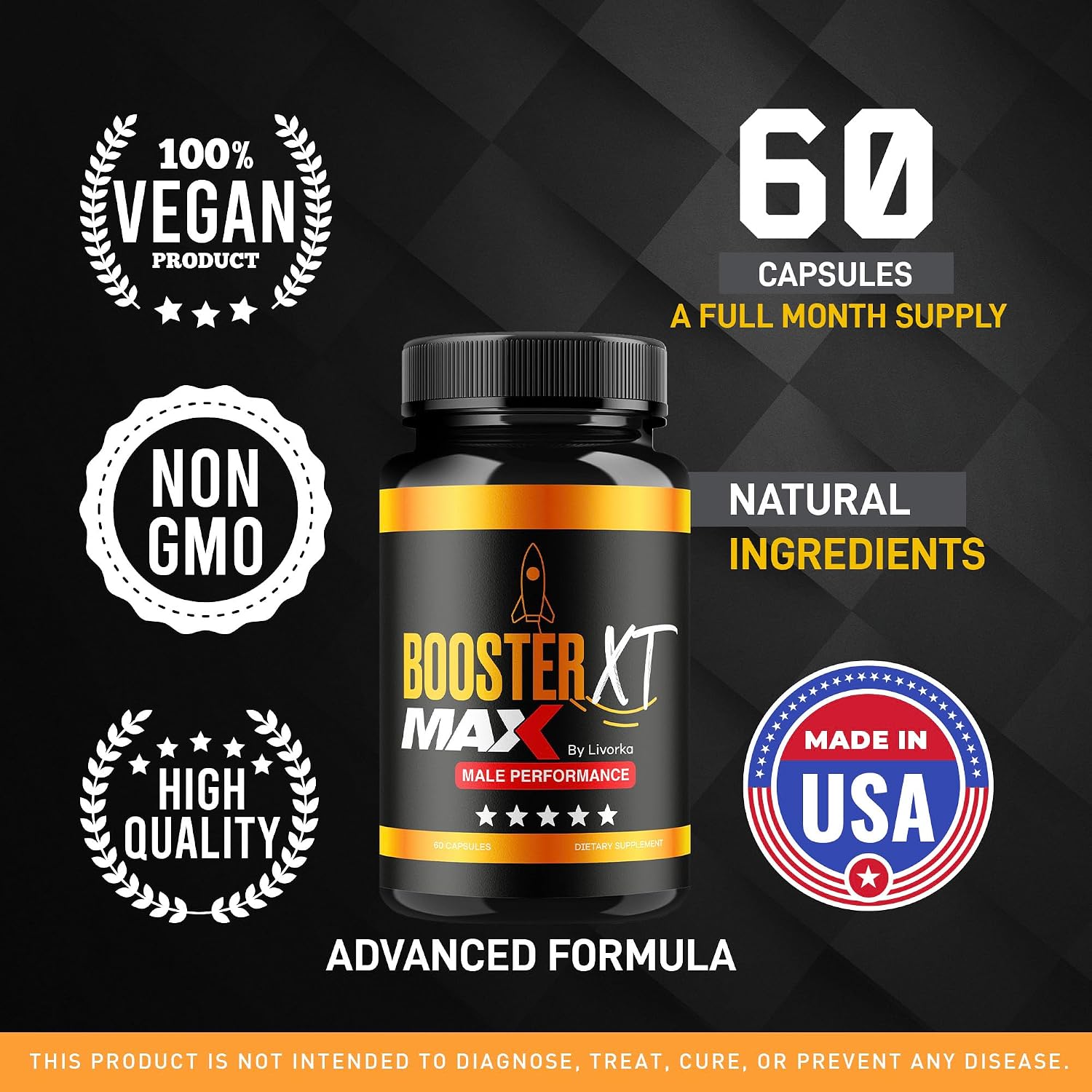 Booster XT For Men – MAX Strength Men's Supplement (3 Pack, 180 Capsules) - görsel 4