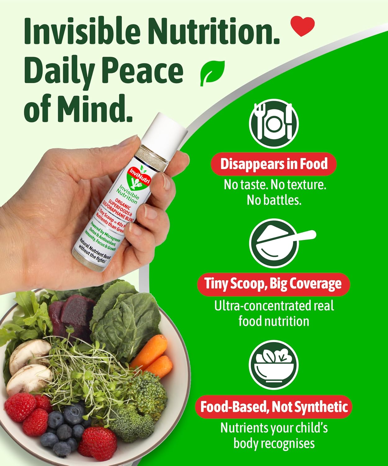InviNutri Superfood Powder for Sensory & Picky Eaters (30 Servings) - görsel 2