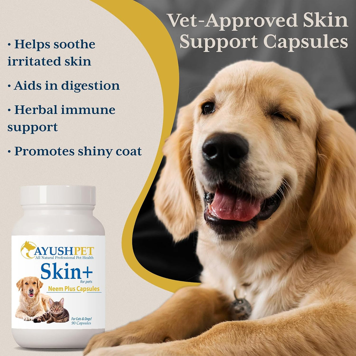 Ayush Pet Neem Plus – Neem Supplement for Dogs, 90 Capsules - görsel 2