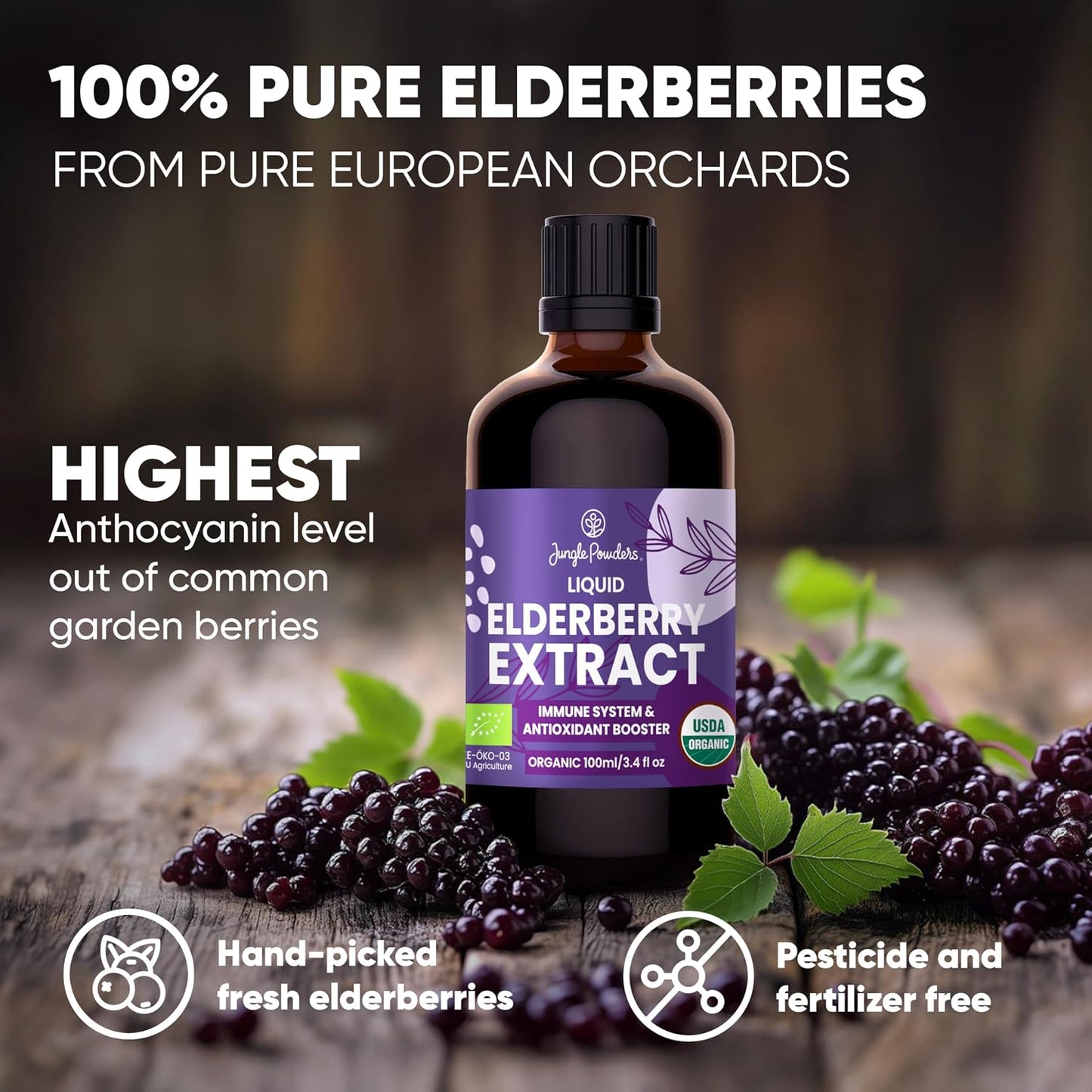 Jungle Powders Organic Elderberry Syrup - 100 ml - görsel 4