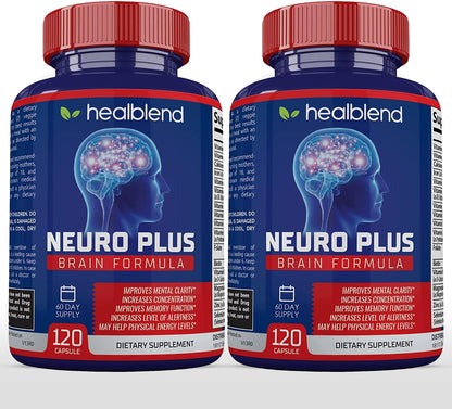 Neuro Plus Brain & Focus Formula – Nootropic Brain Booster, 120 Capsules