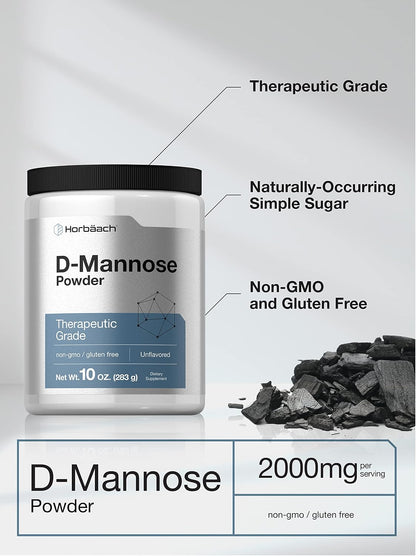 Horbaach D-Mannose Powder | 283 g | Unflavoured | Vegetarian, Non-GMO & Gluten-free