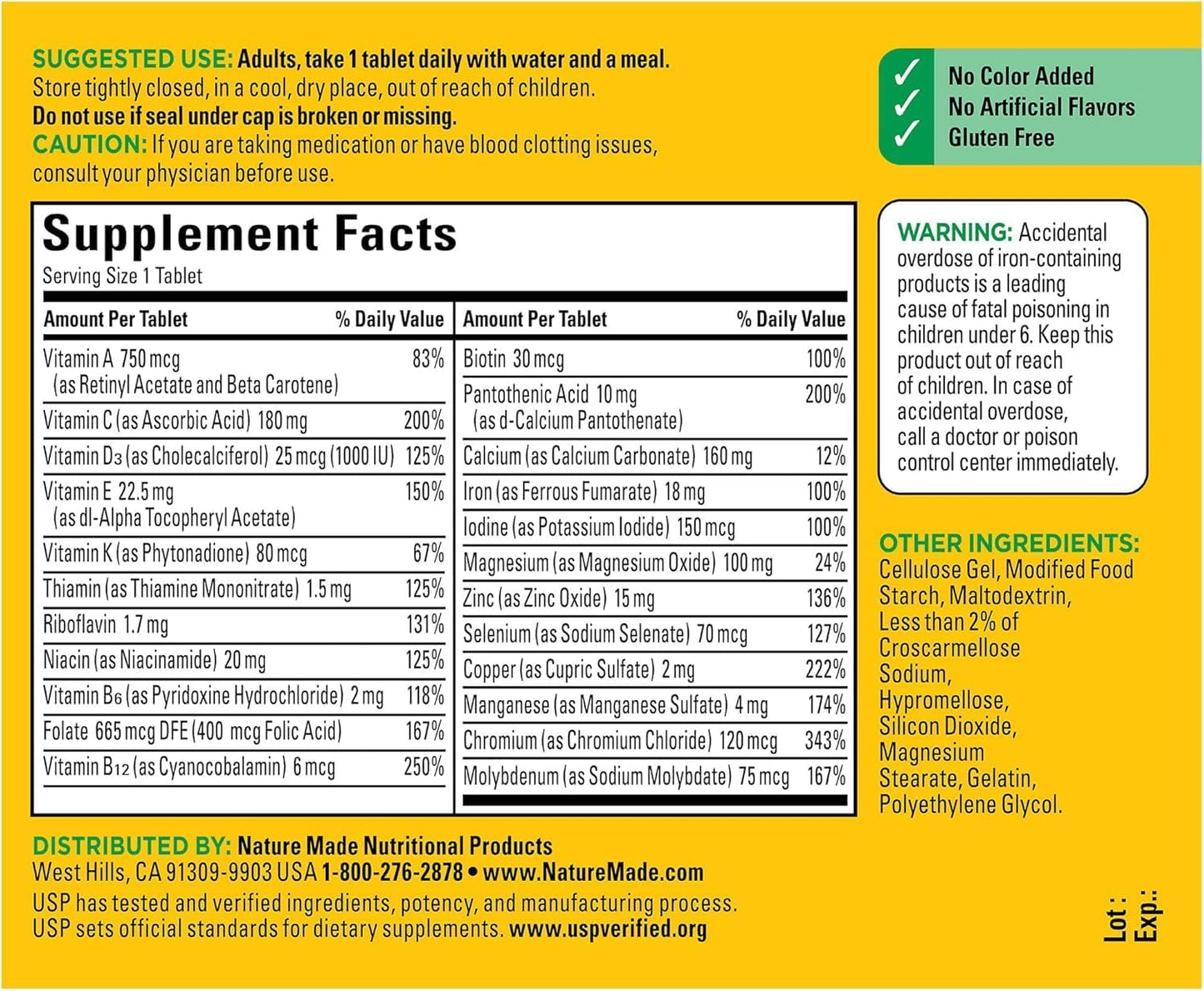 Nature Made Multi Complete Tablets, 130 Count (Pack of 2) - görsel 4
