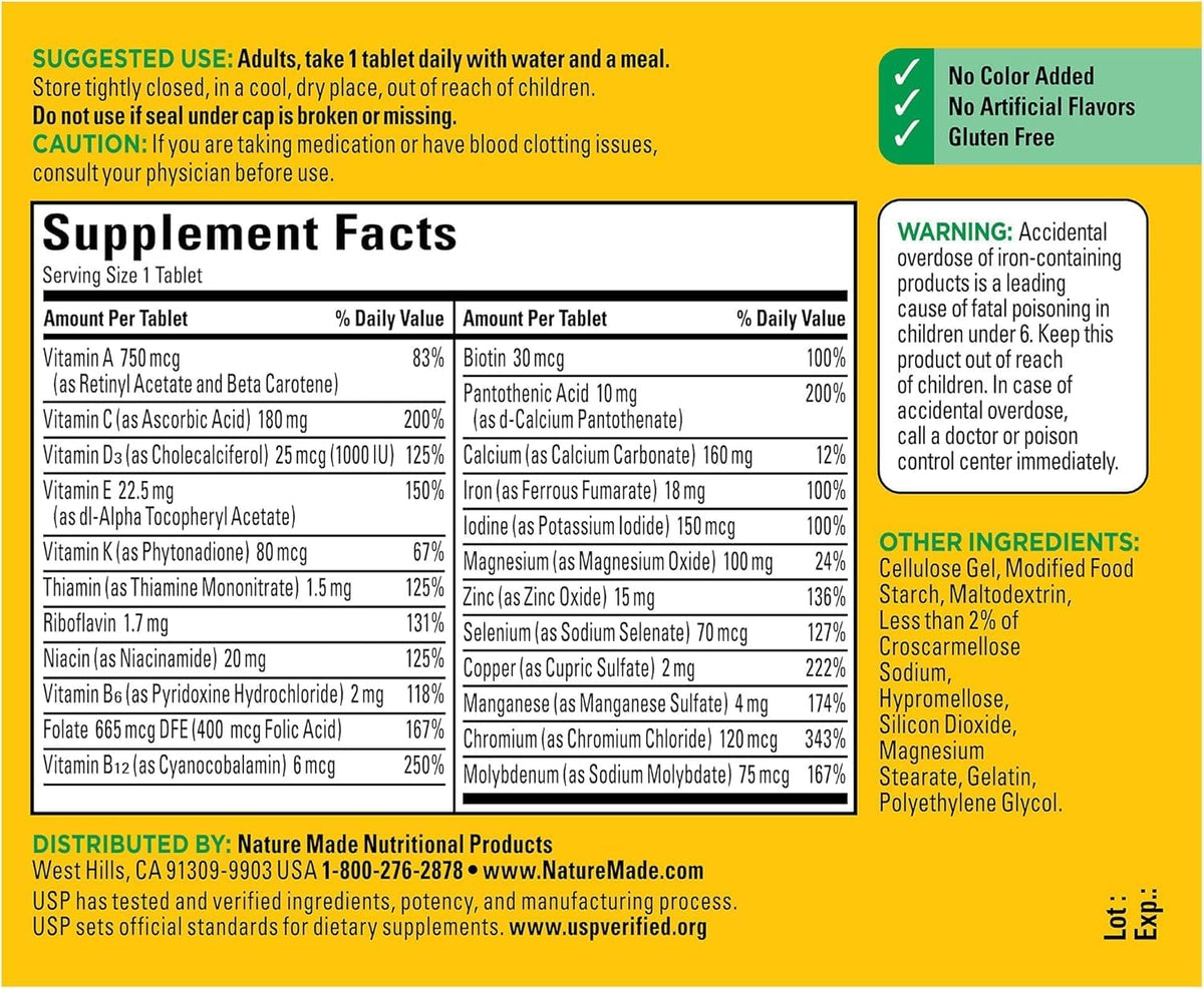 Nature Made Multi Complete Tablets, 130 Count (Pack of 2) - görsel 4