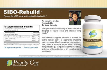 Priority One Vitamins SIBO-Rebuild 180 Vegetarian Capsules