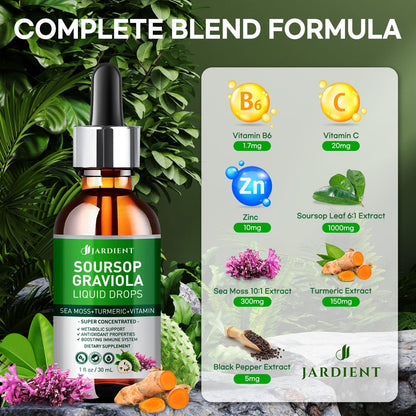Soursop Bitters Extract Liquid Oil - Organic Graviola Tincture for Cell Support - 2 x 30 ml