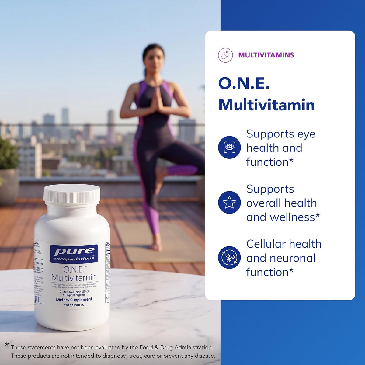 Pure Encapsulations O.N.E. Multivitamin - Once Daily with Antioxidant Complex, CoQ10, and Lutein, 120 Capsules - görsel 3