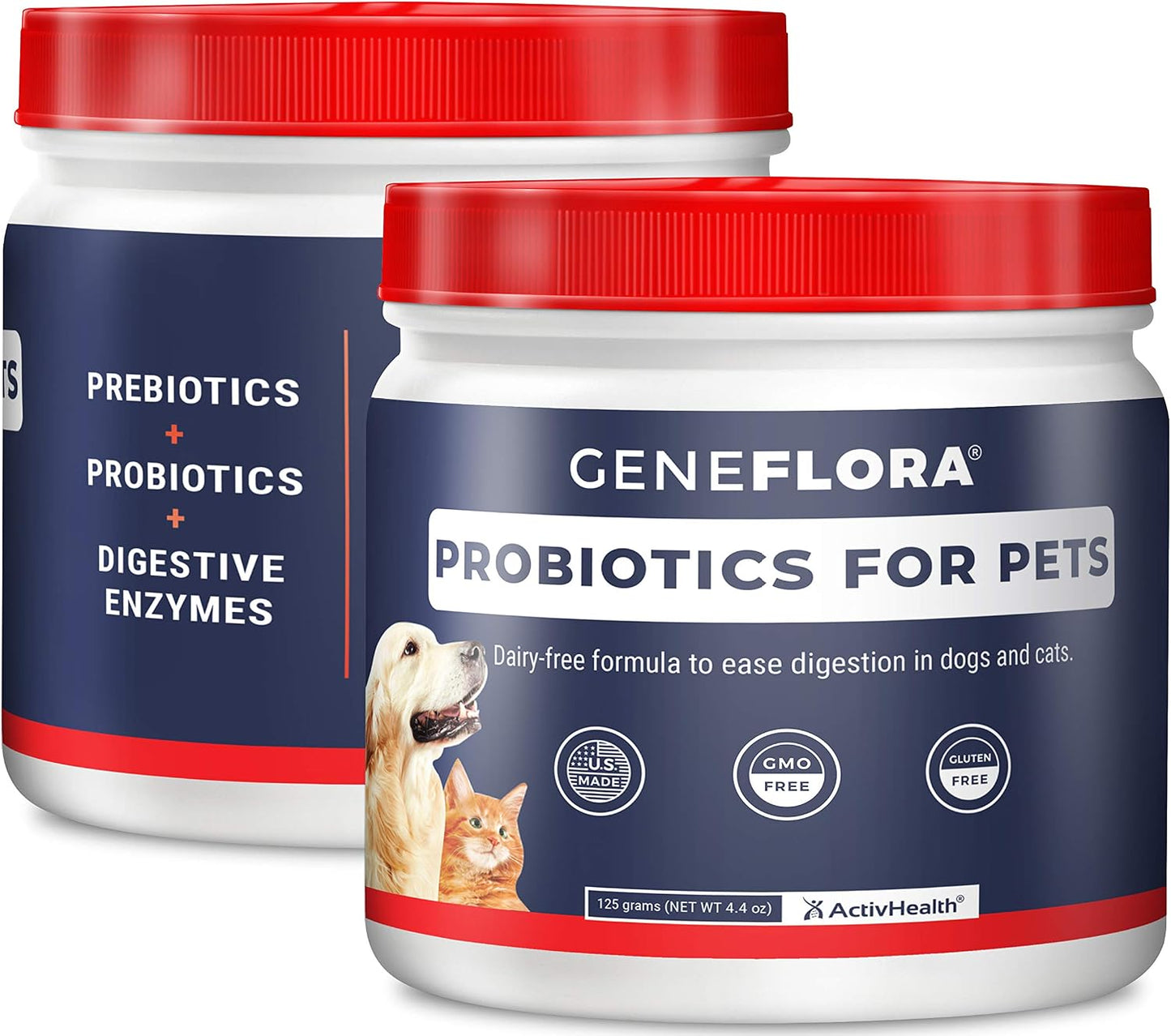 Geneflora Digestive Enzymes, Prebiotics & Pet Probiotics for Dogs – Powder, 125g (2 Pack) - görsel 1