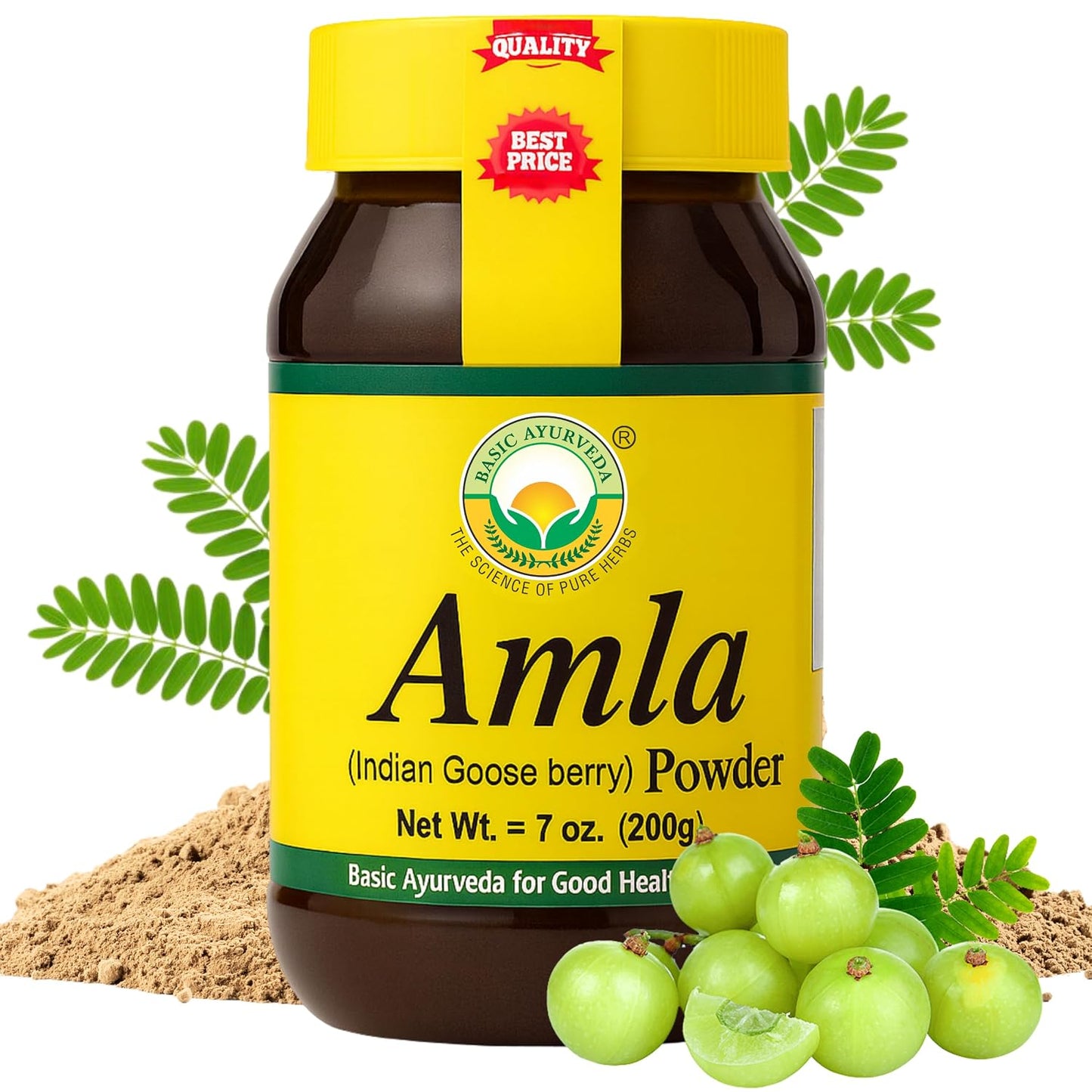 Basic Ayurveda Amla Powder - 100% Raw & Natural Indian Gooseberry for Hair, Skin & Immunity - 200g - görsel 1