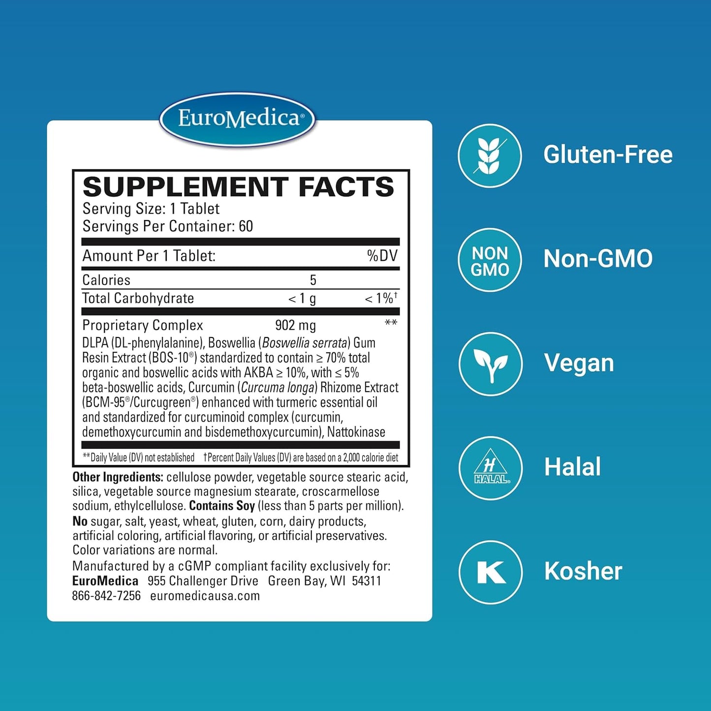 EuroMedica Curaphen Extra Strength Curcumin Tablets, 60 Tablets - görsel 2