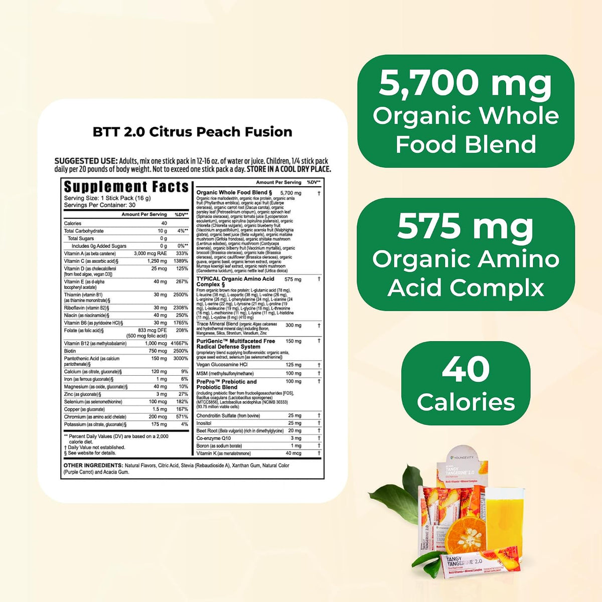 Beyond Tangy Tangerine 2.0 Citrus Peach Infusion Packets (30 Count) - görsel 3