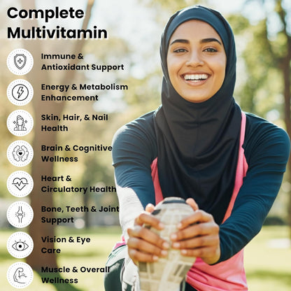 SHIFAA NUTRITION Halal Vitamins, Multivitamin for Women and Men – Comprehensive Support for Heart, Brain, Eye and Immune Health – Gluten, Dairy and Egg Free (45 Day Supply)