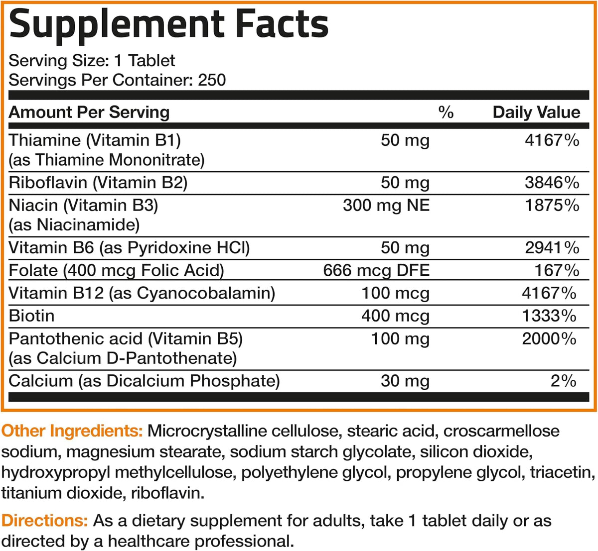 Bronson Vitamin B Complex | With B1, B2, B3, B6, Folic Acid & B12 | 250 Tablets - görsel 6