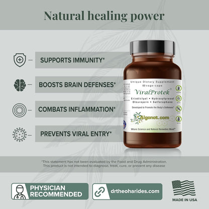 Algonot ViralProtek® Vegan Food Supplement 60 Capsules, Immune Support