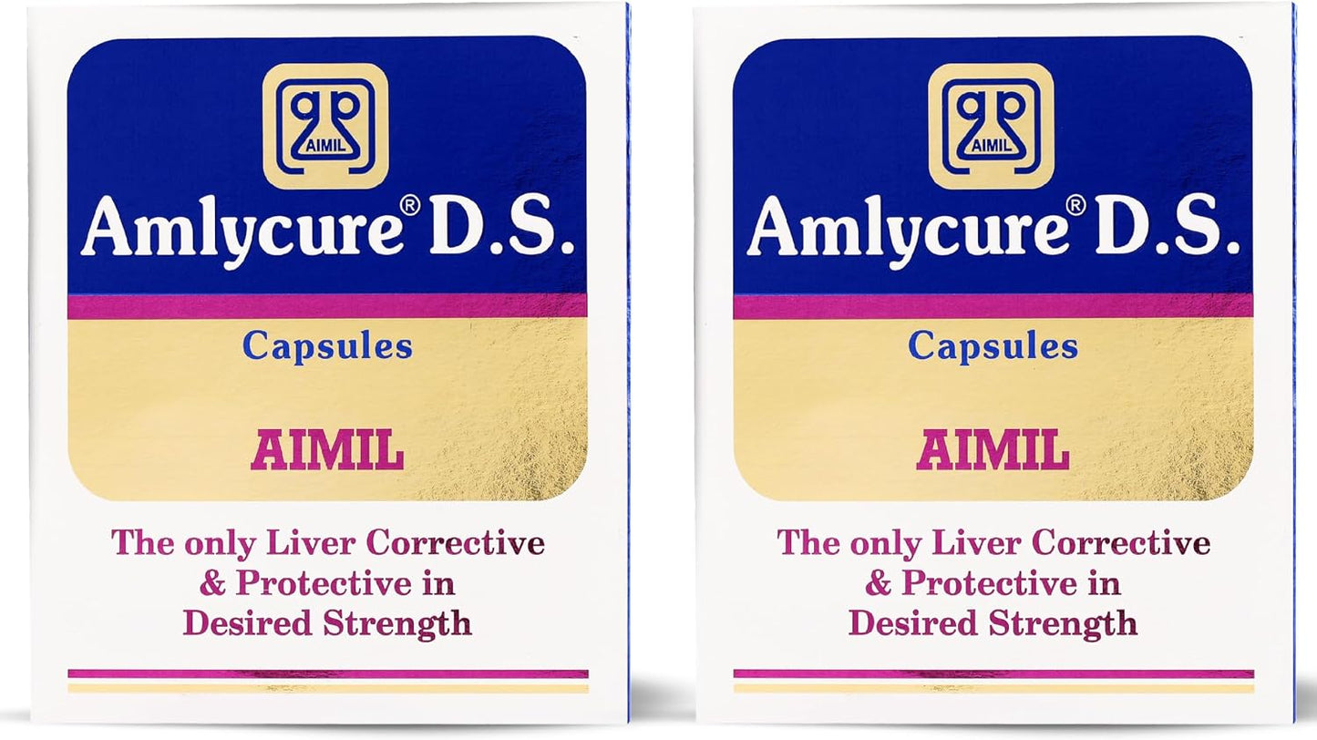 AIMIL Amlyvcure D.S Capsules – Liver Support Ayurvedic Supplement (20 Tablets x 2) - görsel 1