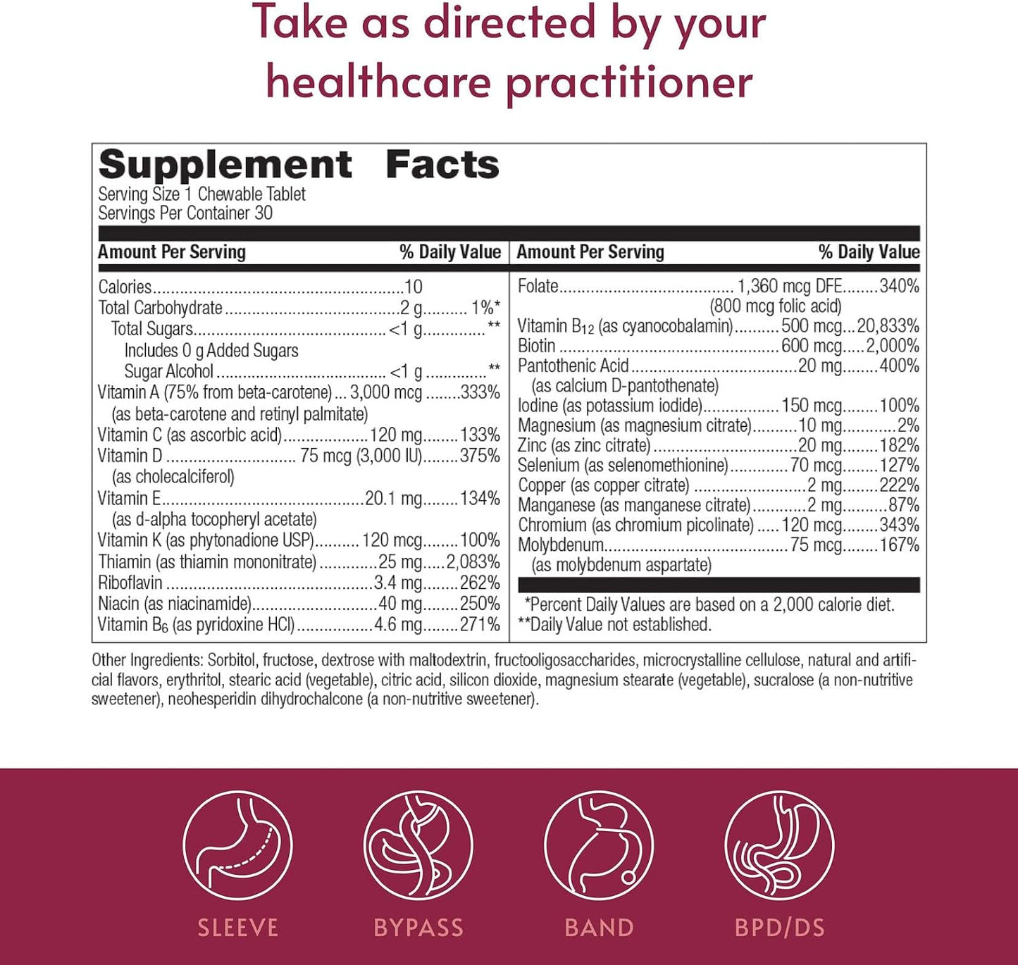 Bariatric Advantage Chewable Ultra Solo Without Iron – Once‑Per‑Day Multivitamin for Bariatric Surgery Patients - görsel 4