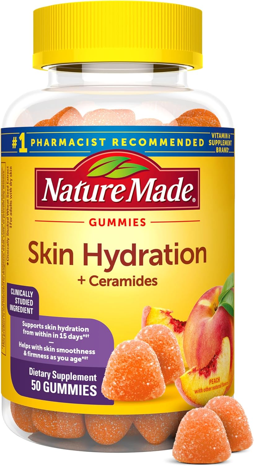Nature Made Skin Hydration Gummies with Plant-Sourced Ceramides, Biotin & Vitamin C, 50 Gummies - görsel 1