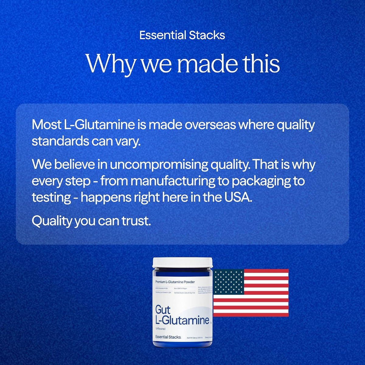 Essential Stacks Gut L-Glutamine Powder - Pure L-Glutamine for Gut Health (60 Servings, Unflavoured) - görsel 4