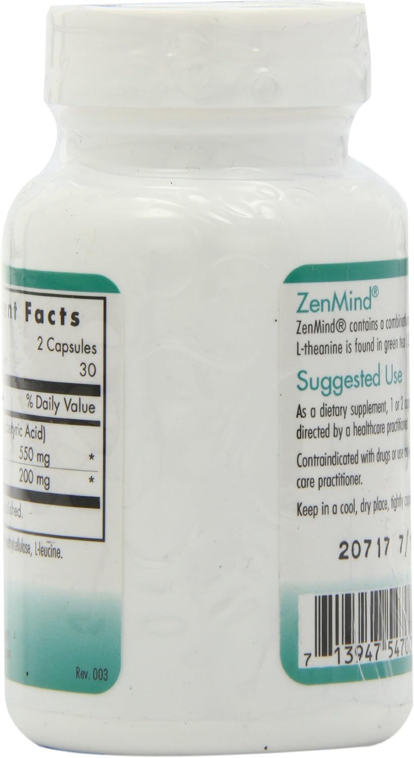 NutriCology ZenMind - GABA 550 mg & L-Theanine 200 mg - Calmness & Relaxation Support - Non-Drowsy - 60 Capsules - görsel 4