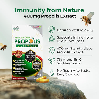 LABO Nutrition Brazilian Green Propolis Ultimate 3-Pack – 180 Vegan Capsules