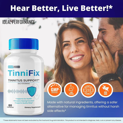 Tinnifix Tinnitus Relief Capsules - Advanced Hearing Support Food Supplement, 60 Capsules