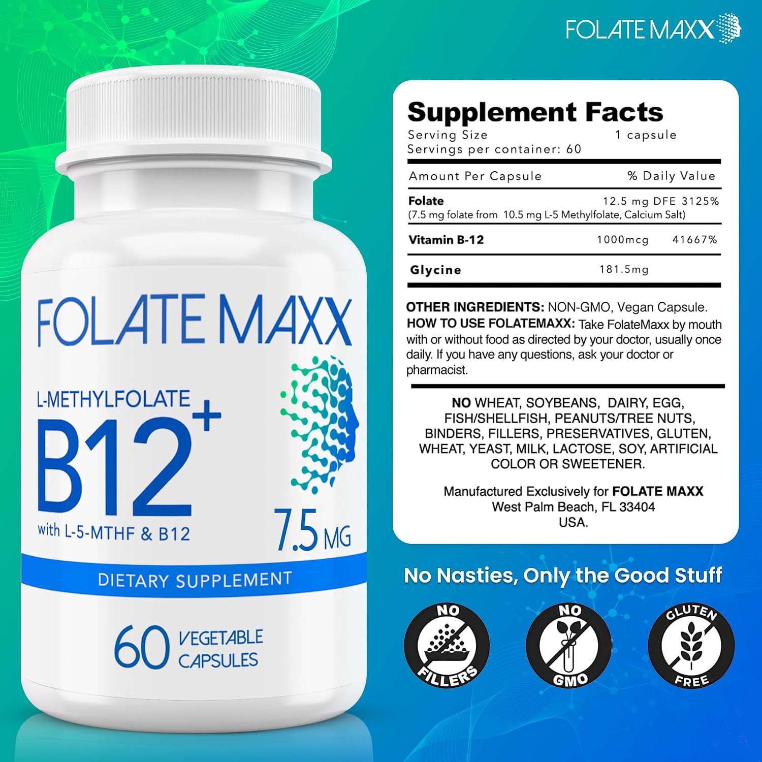 L-Methylfolate 7.5mg Plus Methylcobalamin B12 – 60 Capsules – Active 5-MTHF for Mood, Methylation & Cognitive Support - görsel 4