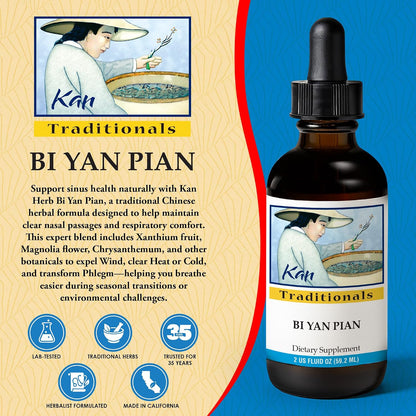 Kan Herb Company Bi Yan Pian – Traditional Chinese Herbal Remedy for Sinus Health, Liquid Extract, 60 ml