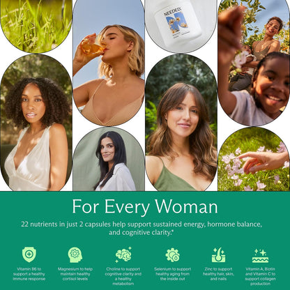 Needed. Multivitamin for Women with 22 Vitamins, Minerals and Antioxidants - Daily Women's Multivitamin - Vitamin B12, B6, D3 4000 IU, Choline, Biotin, Magnesium, Folate and More (60 Count)