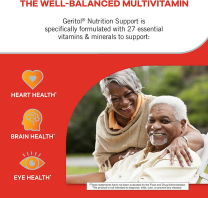 Geritol Multivitamin Supplement - 27 Essential Vitamins and Minerals, B-Vitamins, Iron, Gluten-Free, 40 Tablets