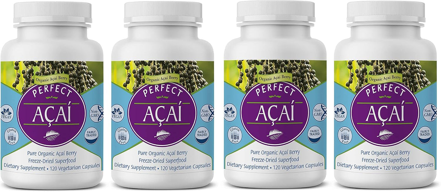 Perfect Acai – Organic Freeze-Dried Acai Berry Superfood – 120 Capsules - görsel 1
