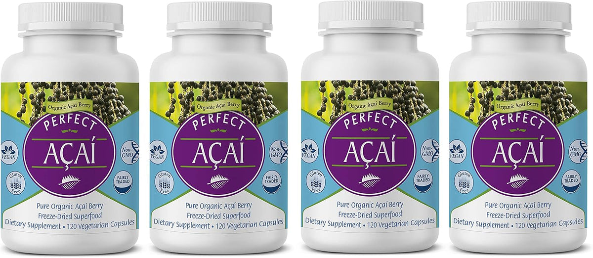Perfect Acai – Organic Freeze-Dried Acai Berry Superfood – 120 Capsules - görsel 1