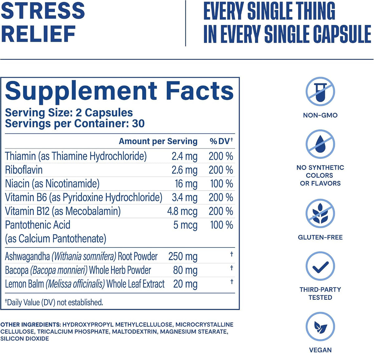 Habit Stress Relief Supplement - 60 Capsules - görsel 8