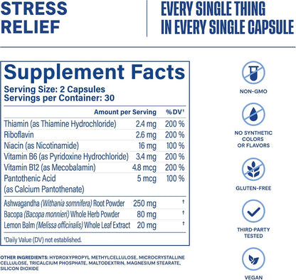 Habit Stress Relief Food Supplement 2 Pack (120 Capsules) - Supports Relaxation & Mood Balance