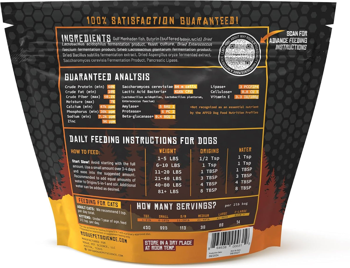Origins 5-in-1 Dog Supplement – Powdered Meal Topper with Natural Omega-3 Fish Oil (900 g) - görsel 5