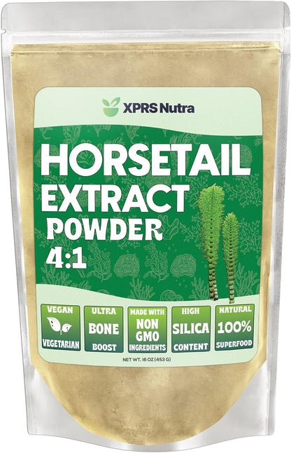 XPRS Nutra Horsetail Extract Powder - High Potency Horsetail Root Powder for Hair, Nails and Bones - Vegan Friendly (227 g)