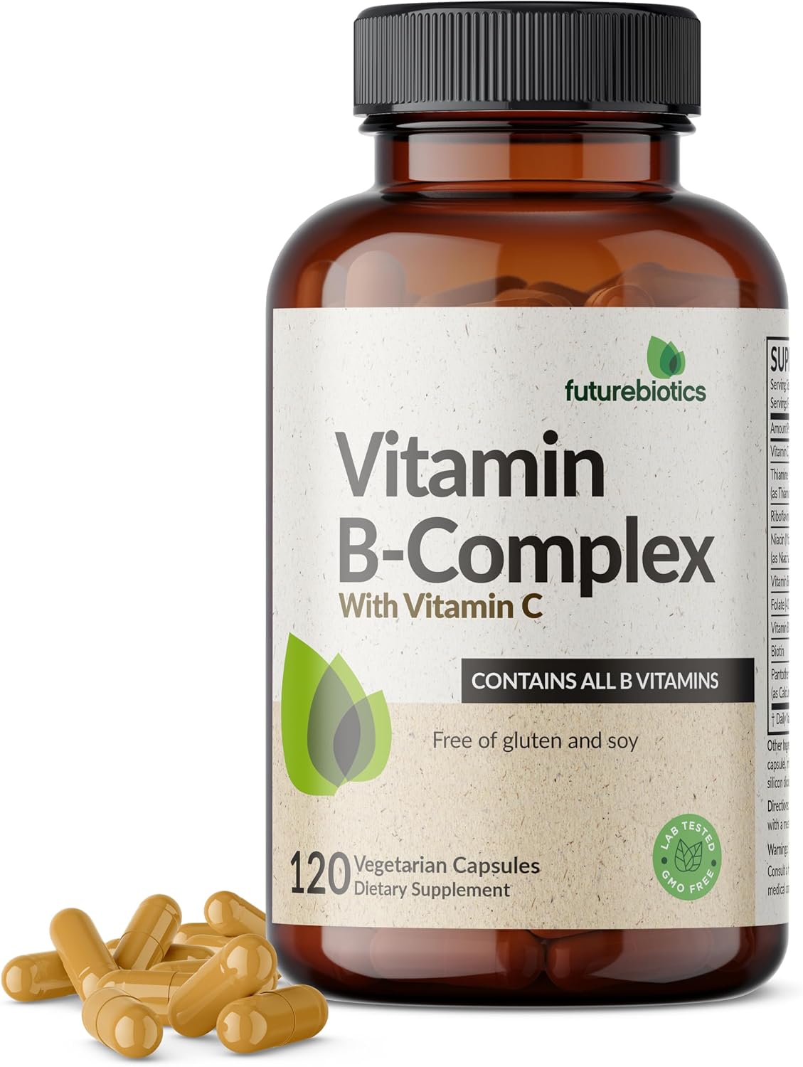 Futurebiotics Vitamin B Complex with Vitamin C - 120 Vegetarian Capsules - görsel 1