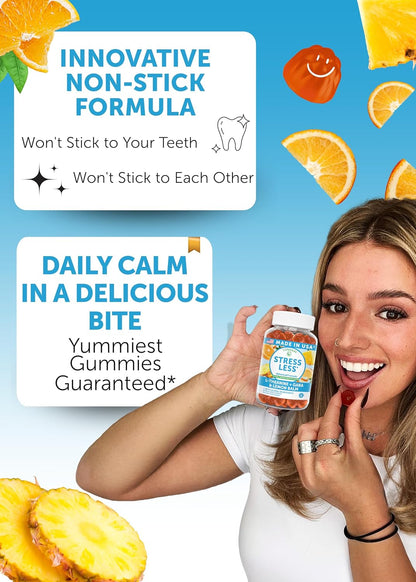 Lunakai Calm & Stress Relief Gummies – GABA + L-Theanine Supplement for Adults & Children – 60 Gummies